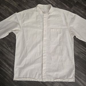 Muji White Casual Button Down Shirt